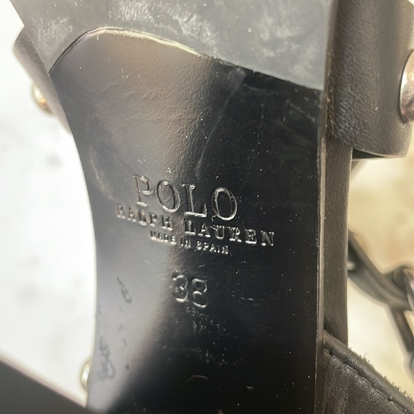 Polo Ralph Lauren Black Studded Heel Sandals - Picture 11 of 13